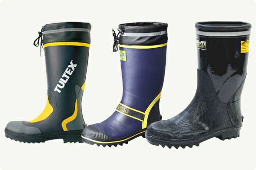 完全防水！】日本製の安全ゴム長靴（鋼鉄製の先芯入り。ダイヤル