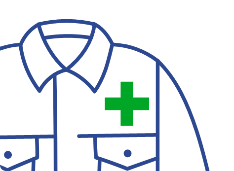 安全マーク縫付け加工