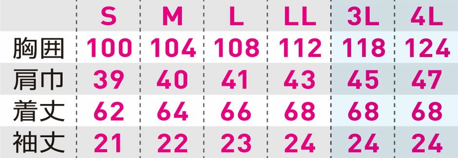 サイズ表