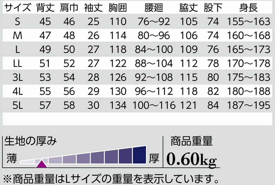 サイズ表