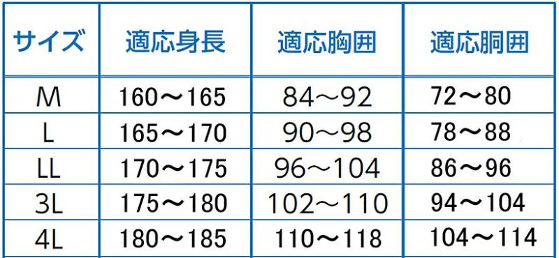 ※オレンジとグリーンはM～3LL