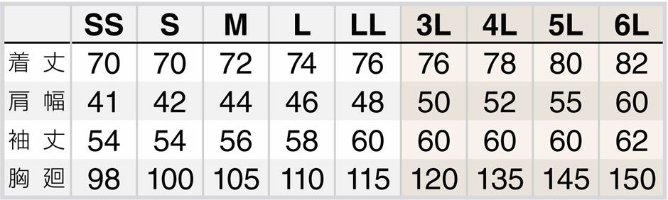 サイズ表