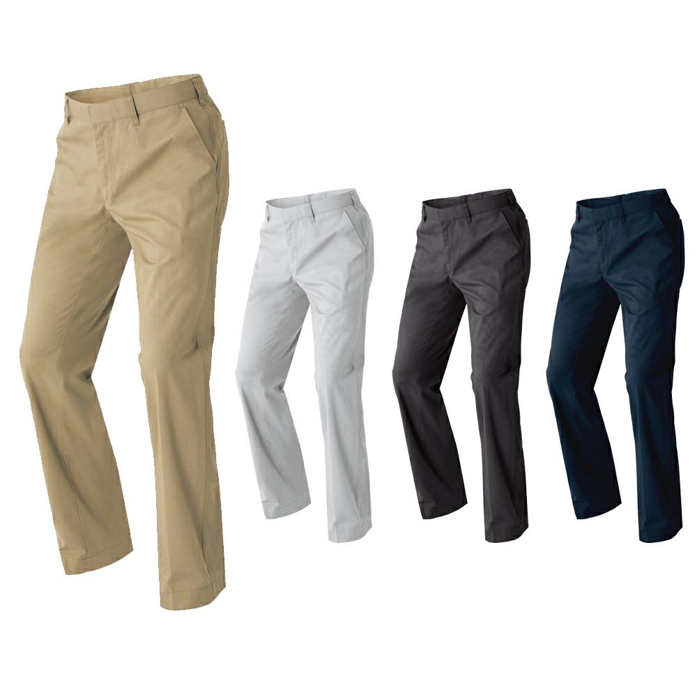 【綿100％】オールシーズン用・作業服ズボン（ノータック・制電糸入・細身）