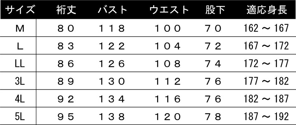 サイズ表