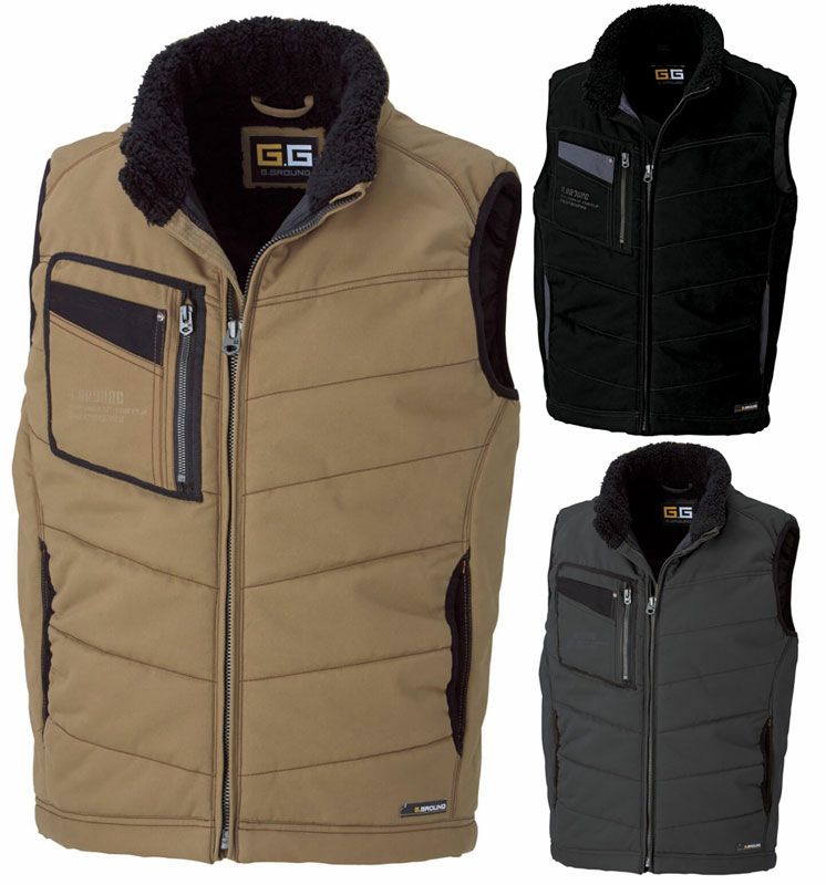 【綿100％】防寒ベスト（起毛加工）[SOWA-5106]