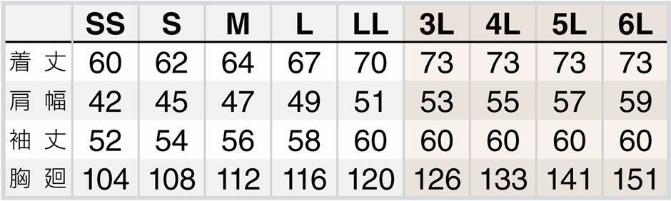 サイズ表