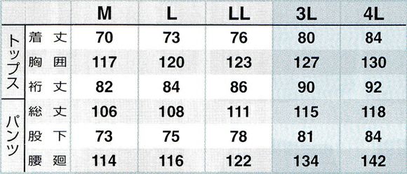 サイズ表