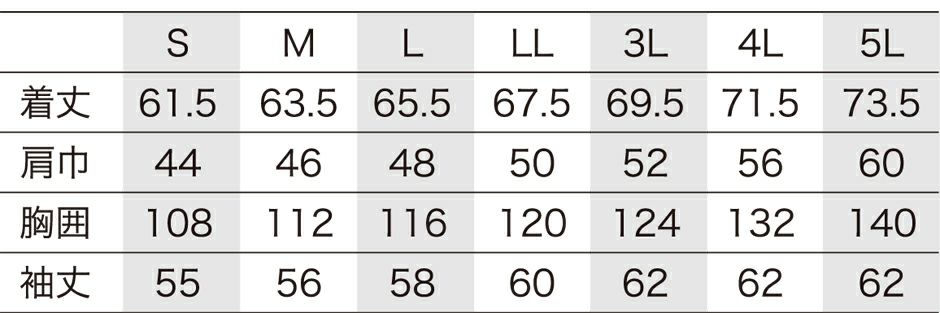 サイズ表