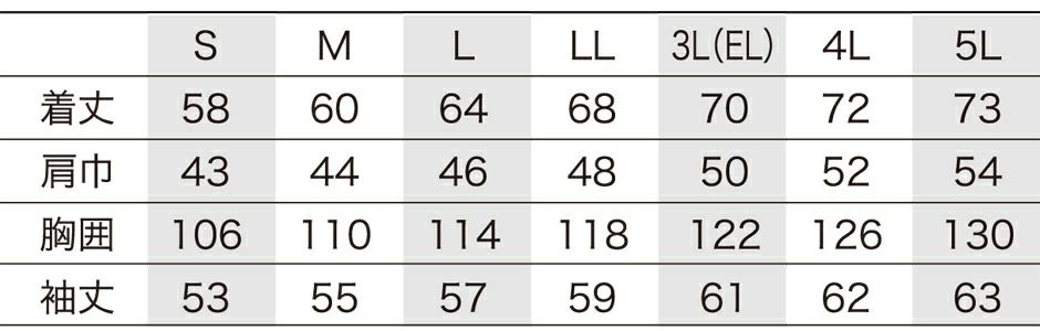 サイズ表