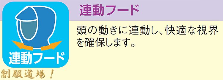 動きやすいフードの説明画像