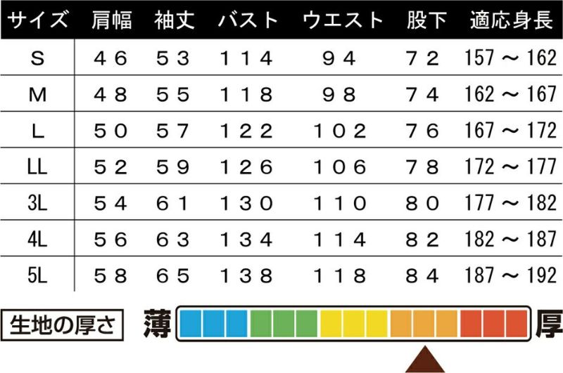 サイズ表