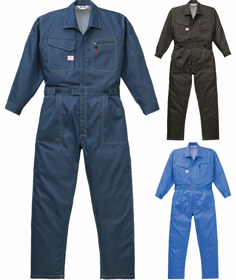 カラーステッチ】秋冬用・おしゃれな作業用つなぎ服（帯電防止。日本製 