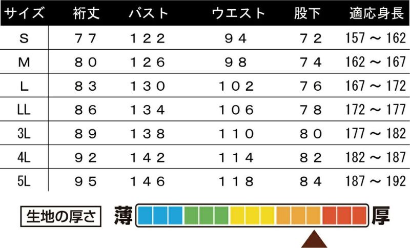 サイズ表