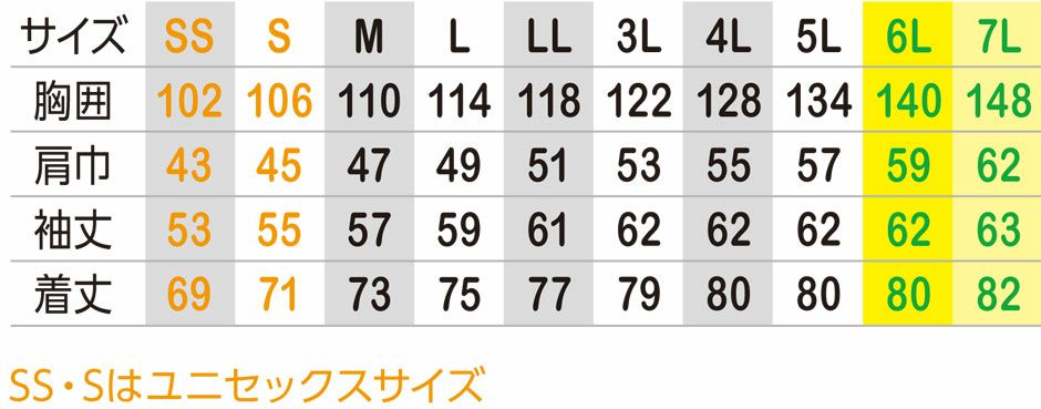 サイズ表