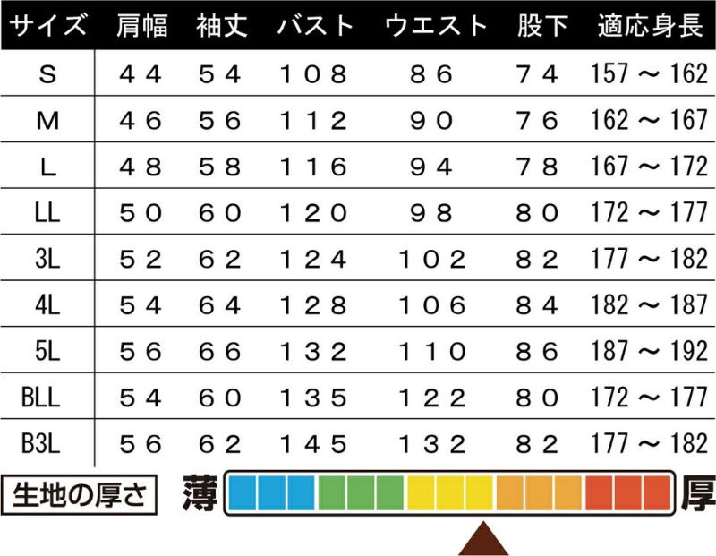 サイズ表