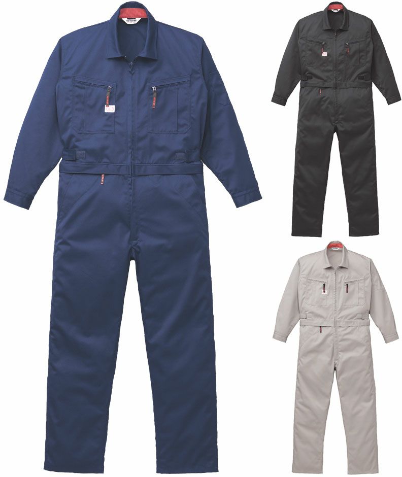 トイレが簡単】腰チャック付き・作業用つなぎ服[TATU-1-6900]│名入れ 