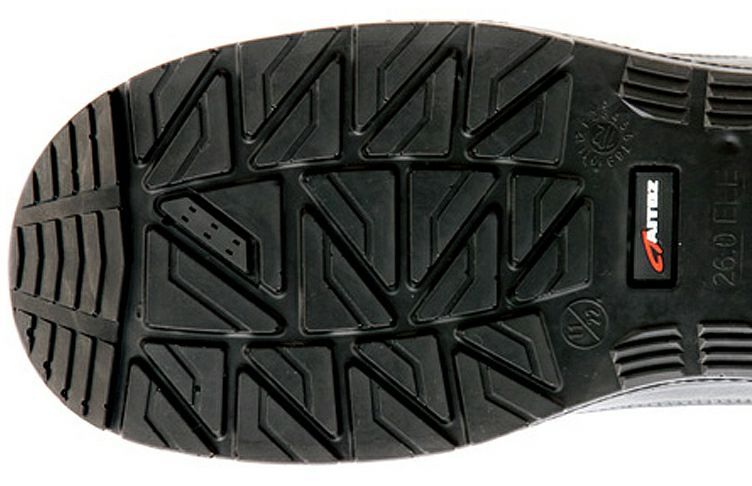 前後左右に滑りにくいソールを採用<br>床の水や油を切る設計で滑りにくさを確保いたしております。