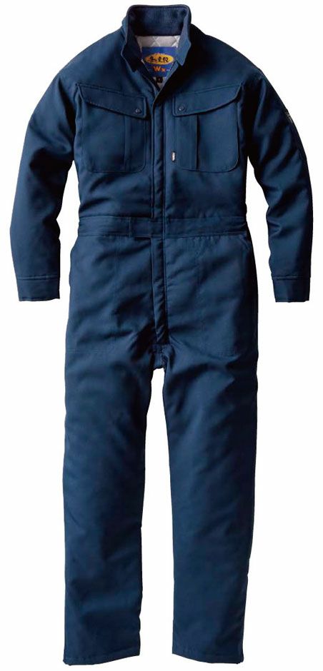 【保温性抜群】中綿入り防寒つなぎ服・ネイビー＃10