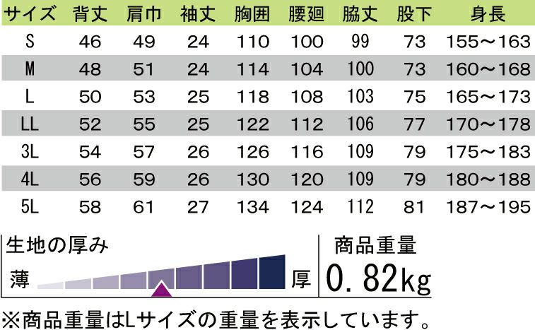 サイズ表