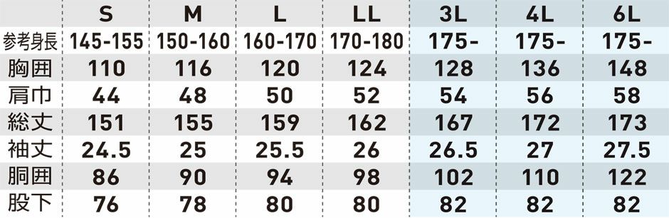 サイズ表