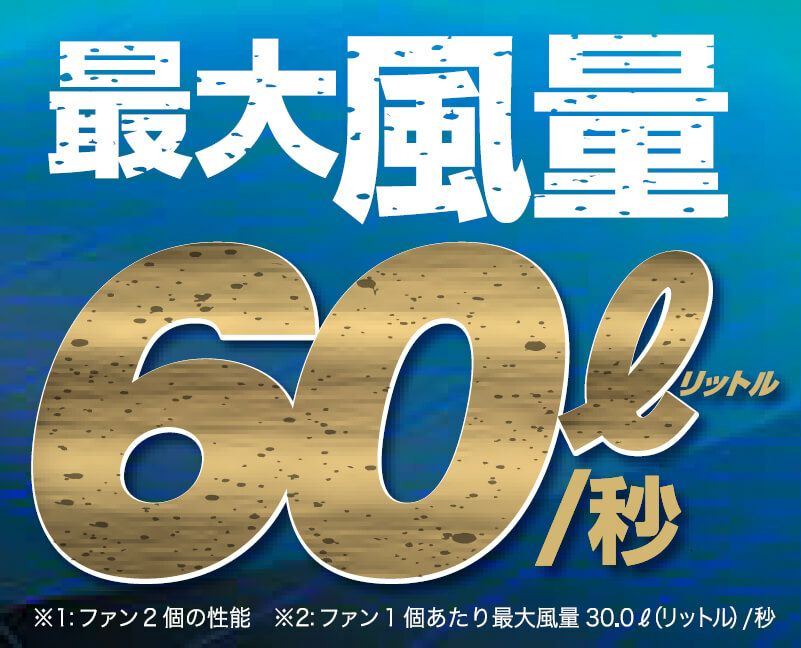 最大風量60リットル