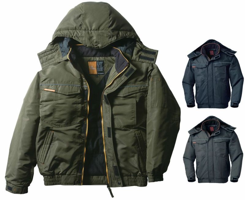 軽量・はっ水】作業用防寒ジャンパー（反射素材）[KURO-54230]│名入れ