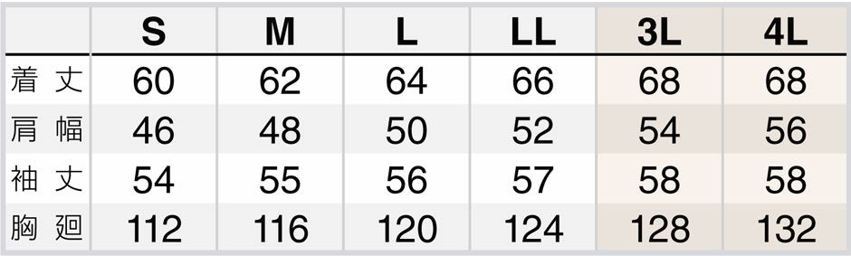 サイズ表