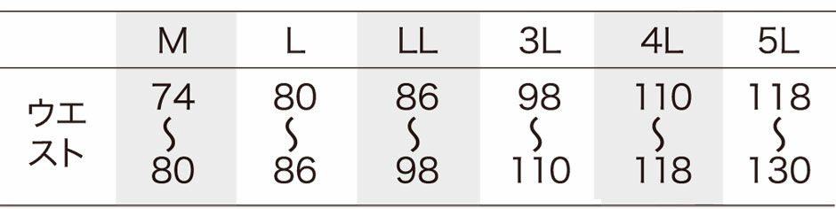 サイズ表
