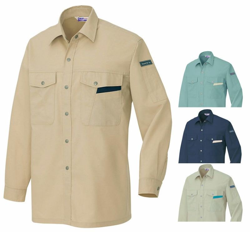  [通年]（綿100％）長袖作業シャツ［AZ-965］