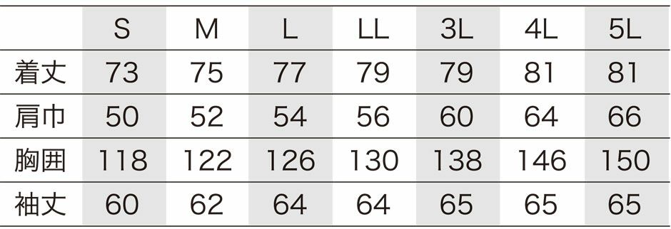 サイズ表