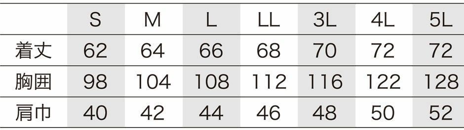 サイズ表