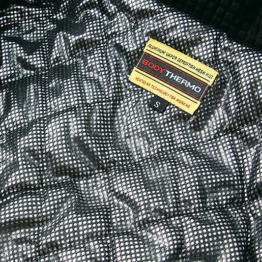 裏地：アルミ蒸気メッシュキルト（上部）<br>タフタ（下部）