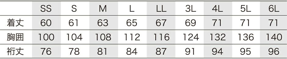 サイズ表