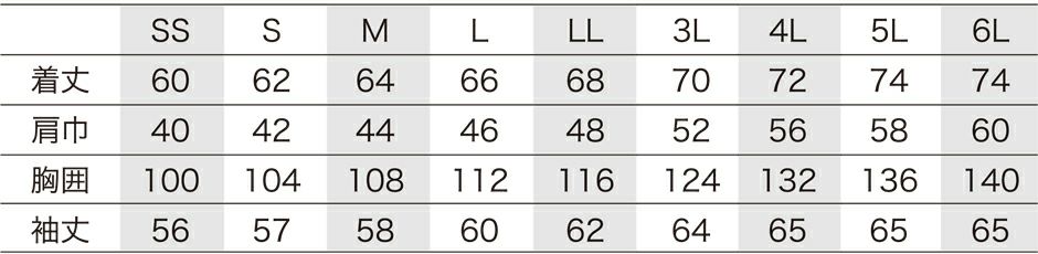 サイズ表