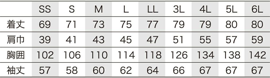 サイズ表