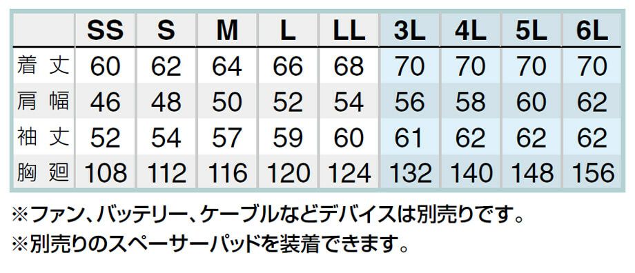サイズ表
