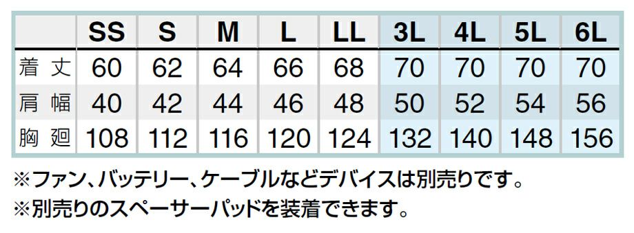 サイズ表