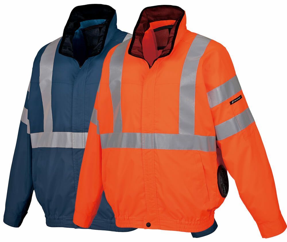 【高視認性】空調服・長袖ブルゾン（反射テープ付き）［KURO-258921］