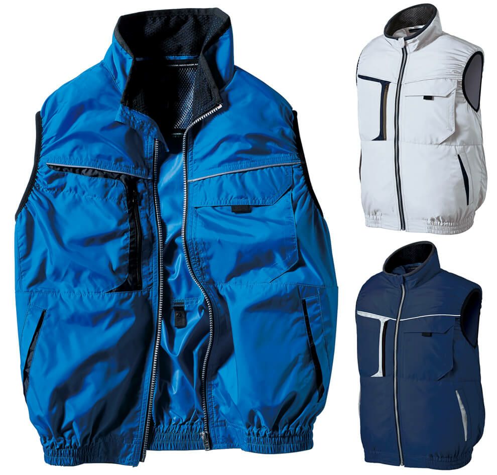 空調服ベスト（軽量・はっ水加工）［KURO-26878］