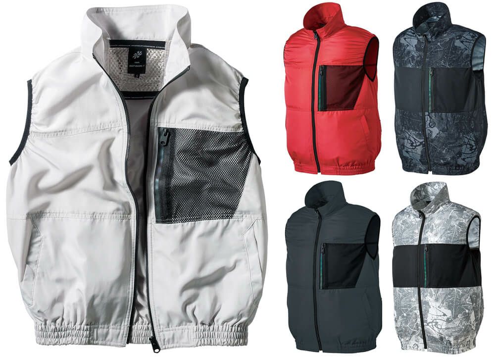 空調服ベスト（反射材・軽量・はっ水加工）［KURO-26879