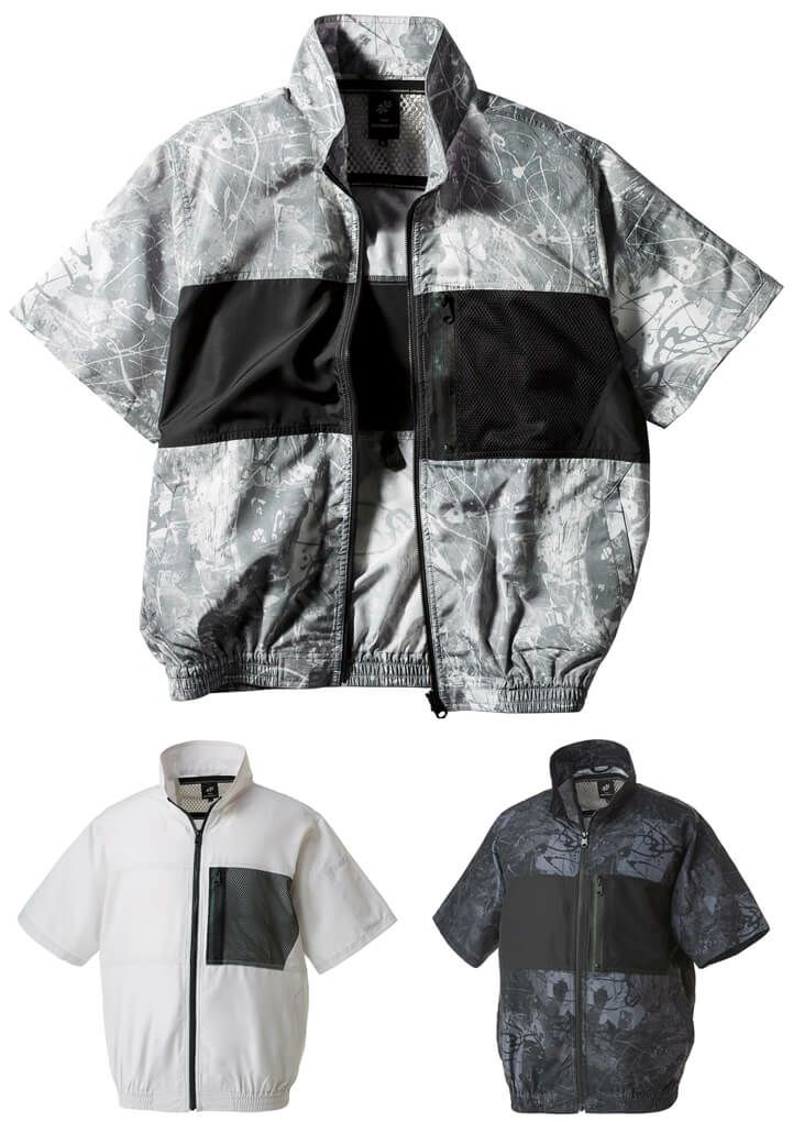 空調服・半袖ブルゾン（反射材・軽量・はっ水加工）［KURO-268791］