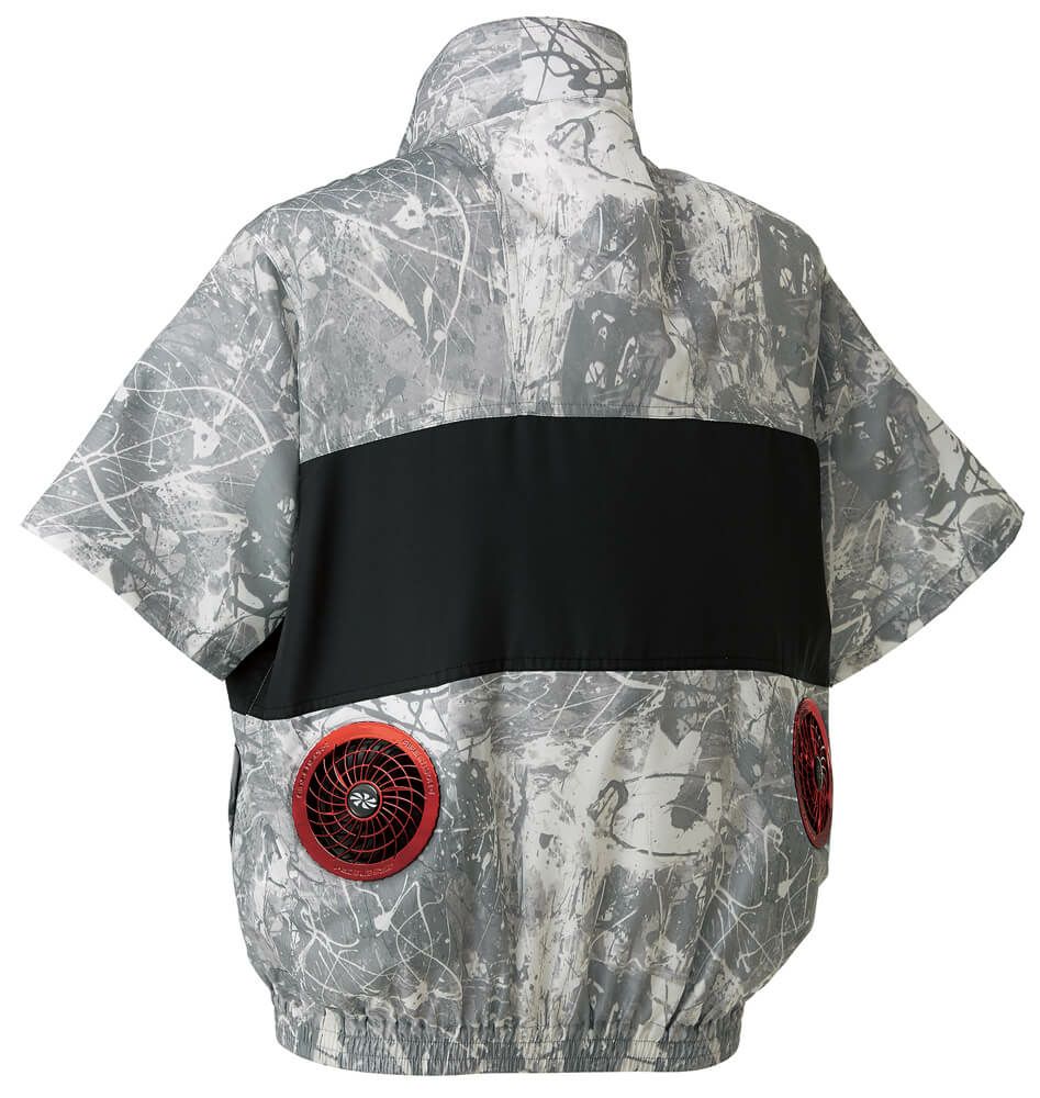 迷彩シルバーの背中のファン部分