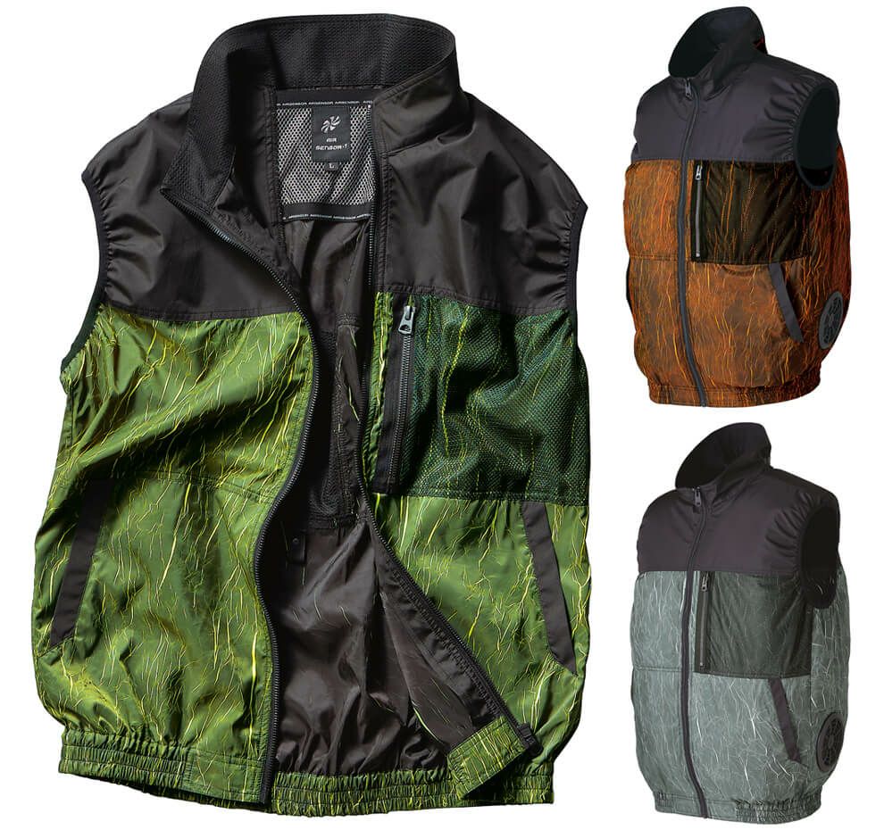 【サイドファンタイプ】空調服ベスト（軽量）［KURO-26883］