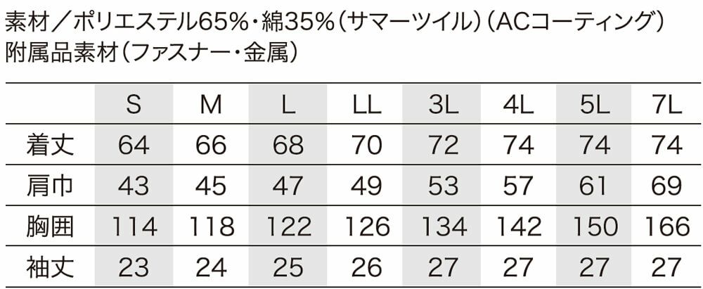 サイズ表