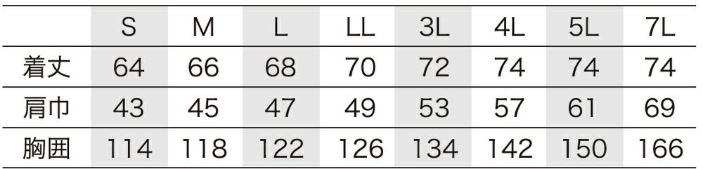 サイズ表