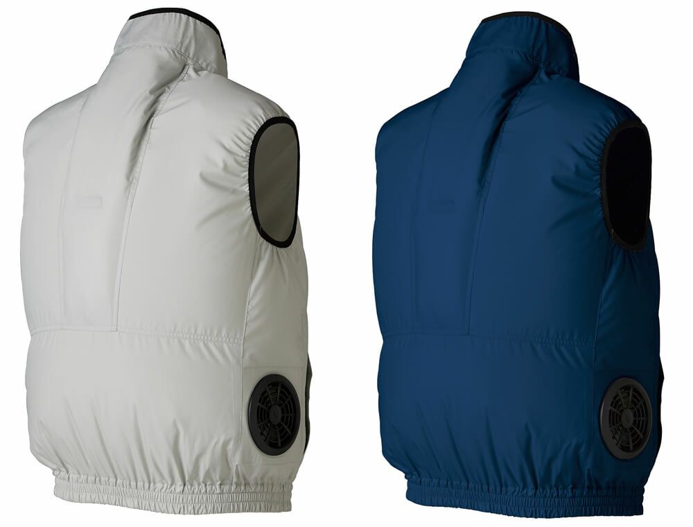 空調服ベストを背中ナナメ側から撮影