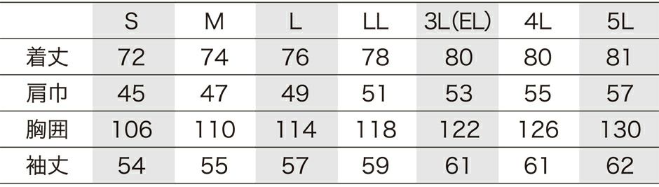 サイズ表