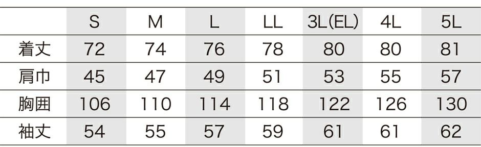 サイズ表