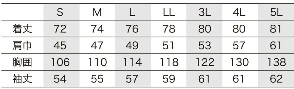 サイズ表