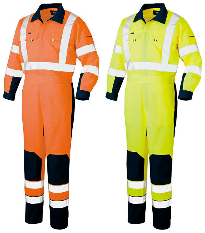 高視認性安全服・反射テープ付きツナギ服 [AZ-2722]